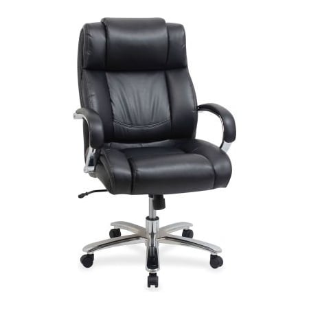 Lorell Lorell Big and Tall Leather Chair with UltraCoil Comfort - Black 99845